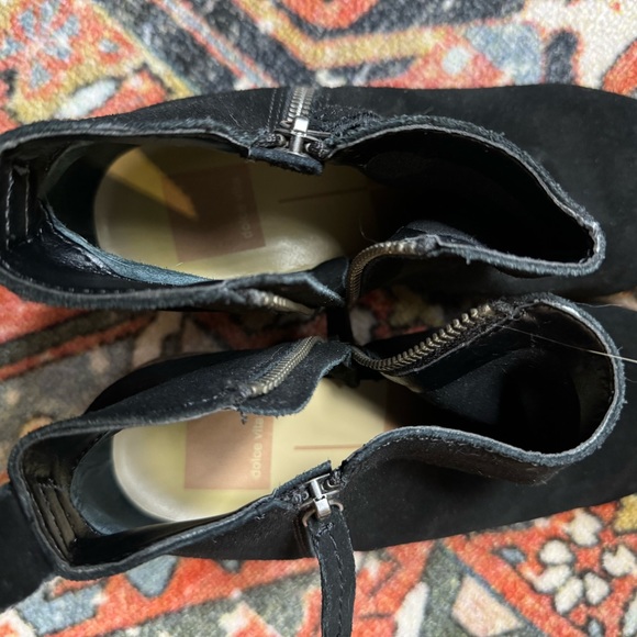 Black Suede Dolce Vita Ankle Boots - Picture 6 of 6